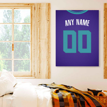 Charlotte Jersey Custom Canvas Print Wall Art for Boy Girl Men Women Basketball Personalized Canvas Art